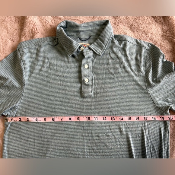 Faherty Striped Super Soft Polo Golf Shirt Classic Design - Picture 6 of 7